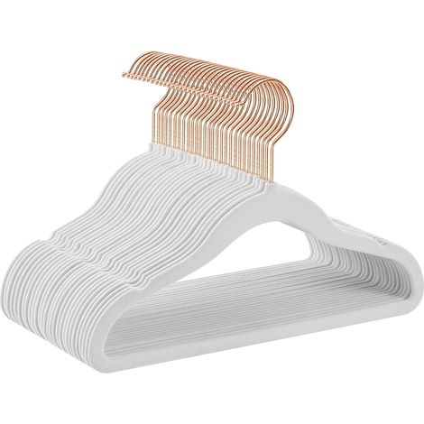 Lot de 30 Cintres enfants, velours antiderapant, crochet pivotant 360°, plastique ABS, 30x20,5 cm, pour garde-robe 0-6 ans (1/5)