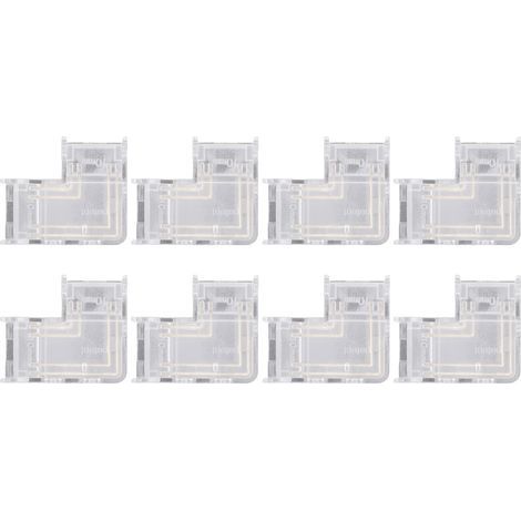 Lot 8 connecteurs LED forme L – 4 broches 10mm – sans soudure – COB – adaptateur – Fafeicy (1/5)