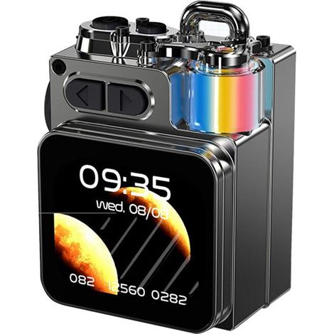 2 altoparlanti con schermo LED, luci RGB, supporto per scheda TF, calendario, sincronizzazione meteo, per uso esterno e gaming (1/2)