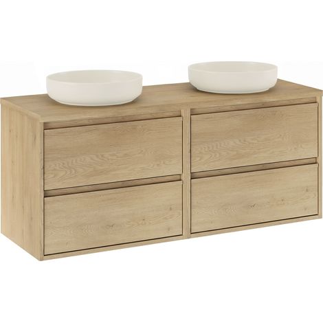 Doppelwaschtisch 120cm Edmé mit 4 Schubladen, Holzoptik (1/5)