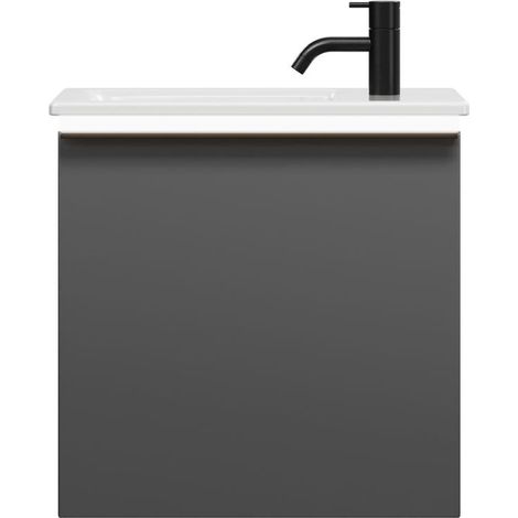 burgbad Eqio Slim lavabo en céramique avec meuble sous-lavabo et