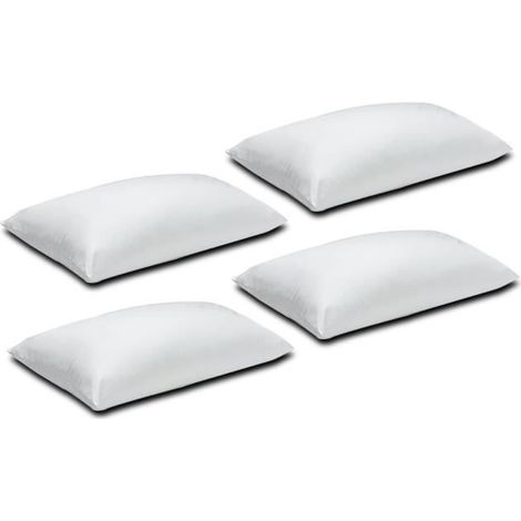 Set de 4 oreillers - JUANIO - 60 x 45 cm - Anti-acariens - Fibre siliconée recyclée (1/4)