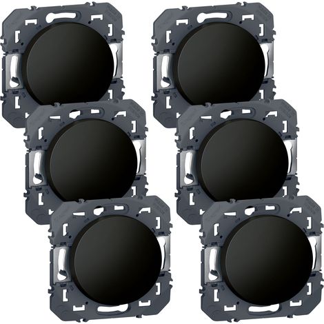 Legrand – Lot de 6 interrupteurs va-et-vient Dooxie – Noir – Installation rapide avec bornes automatiques – Indice de protection IP21 pour usage intérieur