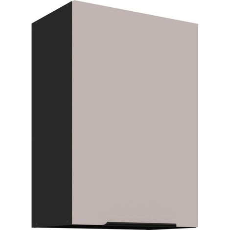 Küchen Hängeschrank 50 cm Küche ARONA Kaschmir beige matt + Schwarz matt Küchenzeile Küchenblock Küche Einbauküche (1/5)