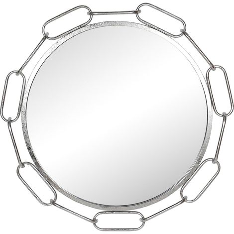 miroir mural chaîne métal argenté design décoratif - argenté effet miroir (1/3)