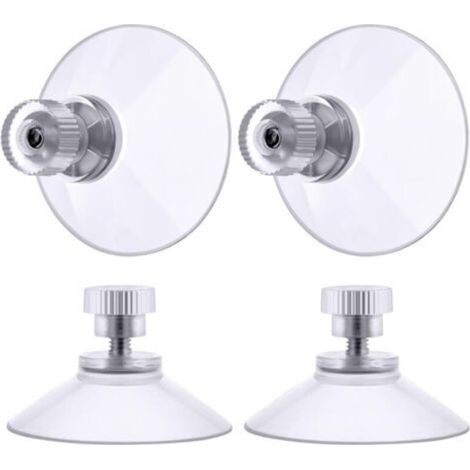ventouse a visser, 4 Pièces 50mm Ventouses Transparentes avec Filetage, Extra Fortes PVC Plastique Suspension Rideau Isolant Ventouse pour Camping Car, Fenêtre, Salle de Bain, Van (1/5)