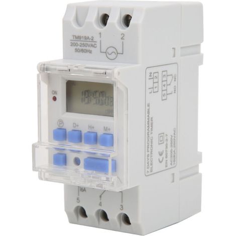 TM919A-2 200-250V AC 16A LCD 7 jours Interrupteur minuteur digital programmableinterrupteur horaire programmable (1/5)