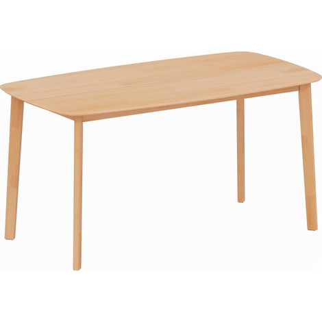 Table à manger 6 personnes VOLODIA effet bois naturel (1/5)