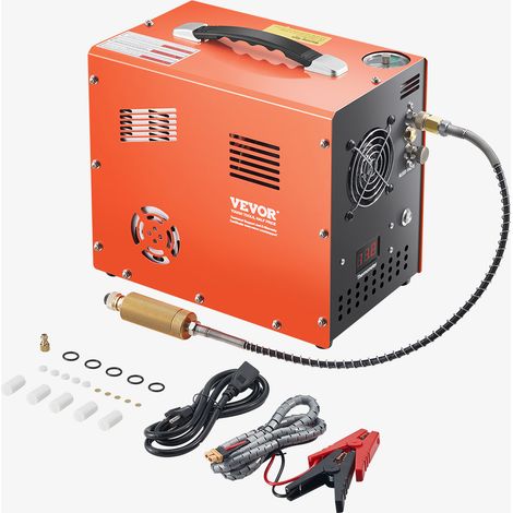VEVOR Compressore deAria PCP, Compressore per Fucile ad Aria Compressa PCP 30 MPa con Convertitore Integrato e Sistema di Raffreddamento a Ventola Integrato, per Bombola di Paintball Senza Olio
