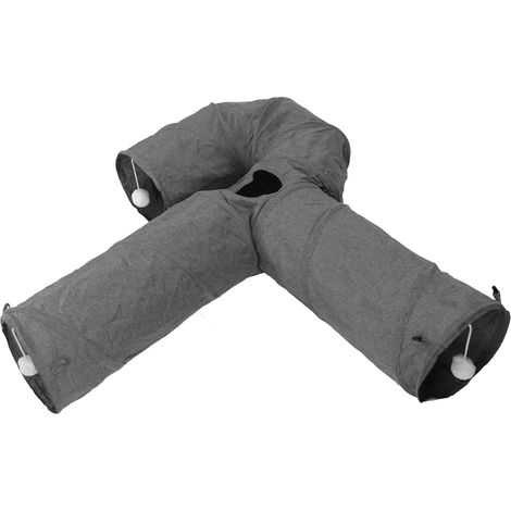 Tunnel de Jeu pour Chat, Tunnel pour Chat Pliable et Sûr à 3 Voies avec Ouverture de Lucarne pour l'exercice Quotidien des Chats (1/5)