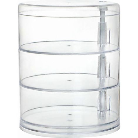 Boîte de rangement rotative multicouche pour cosmétiques et bijoux (1 pièce)-13.5X11CM-White (1/3)