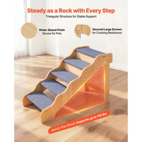 Escalier pour Chien en Bois 5 Marches pour Chien pour Canapé Lit (1/5)