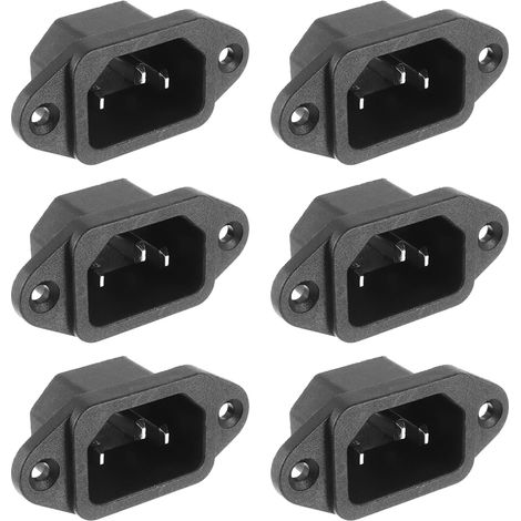6 pièces C14 adaptateur de connexion d'alimentation montage sur panneau AC 250V 10A module d'entrée IEC 3 broches (1/5)