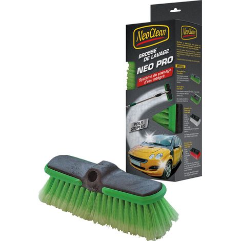 Brosse de lavage neo-pro poil souple verte (passage d'eau intégré) - Ce produit de marque NEOCLEAN est neuf.