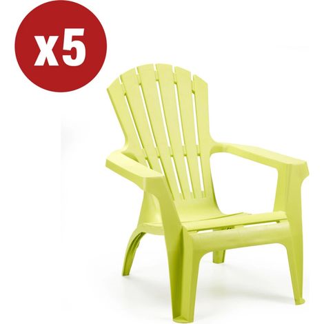 promo 5 pezzi poltrona da esterno "dolomiti" colore verde lime, 75x86x86 cm