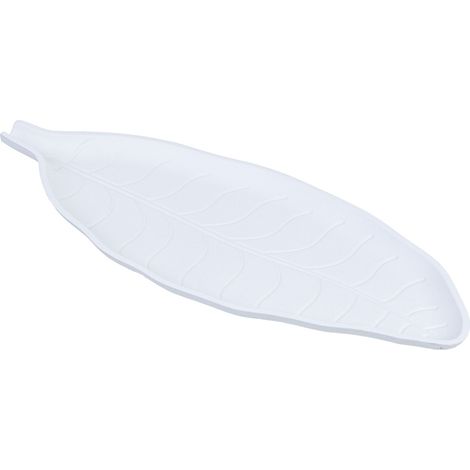 Bandeja de decoración de madera blanco 40x18x2.5h cm