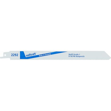 PACK 2 HOJAS DE SIERRA DE SABLE BIM, METAL, FINO, LONGITUD 230mm 2292000 WOLFCRAFT (1/2)