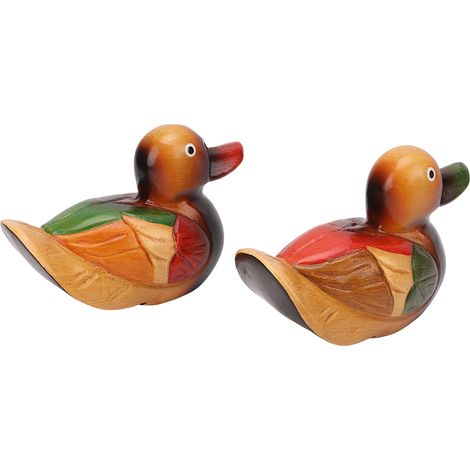 Canards Mandarin Sculptés en Bois Artisanal - Décoration Extérieure et Idée Cadeau Originale pour Jardin (1/5)