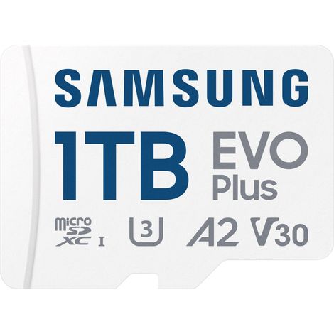 Samsung EVO Plus/micro SDXC/1TB/UHS-I U3 / Class 10/+ Adaptér/Bílá