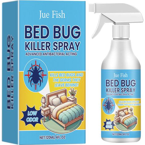 Jue-Fish : spray anti-punaises de lit – Élimine et prévient la prolifération des punaises de lit dans les dortoirs, sur les lits et dans les chambres spray anti-poux et anti-acariens (1/5)