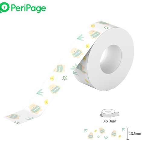 PeriPage 1 Rouleau Papier Étiquette Adhésif Motif Mignon Ruban Thermique Imprimante Étiquette Mini Pocket BT L1 Maison Bureau Organisation Étanche Anti-Huile Anti-Déchirure