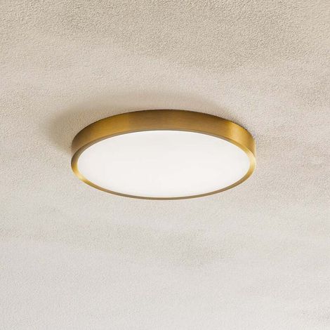 [GEBRAUCHT] B-Ware Bully Deckenleuchte Lampe LED Aluminium Acryl altmessing weiß warmweiß rund 24 c (1/2)