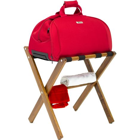 Portavaligie con cinghie Noce porta abito stiracalzoni indossatore legno servo muto pieghevole appendiabiti per camera da letto vestiti gruccia svuota tasche