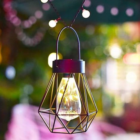 Lampes solaires de jardin, lampes solaires LED suspendues, décoration en fer étanche, adaptées aux pelouses extérieures (1/5)
