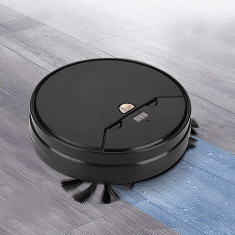 Smart Multifonctionnel Ultra-Mince Balayage Robot Aspirateur Trong Sol Mop Ventouse Home Office Nettoyage Quotidien Aspirateur (Noir) (1/5)