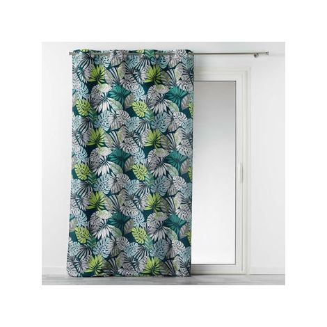 Rideau tamisant 140 x 260 cm polyester imprime cap nature Vert (1/3)