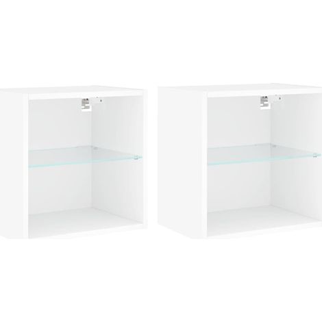 Maison Exclusive - Wand-Nachttische mit LED-Leuchten 2 Stk. Weiß