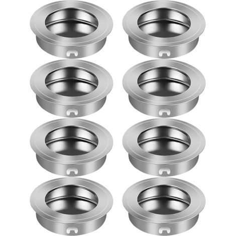 Poignées de Traction Encastrées Acier Inoxydable Rondes 35 MM Lot de 8 pour Portes de Placard et Meubles de Bureau Intérieur (1/5)