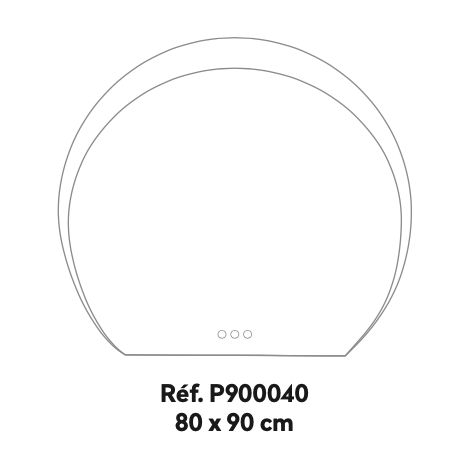 Aelle - Miroir rond , LED 80x90 cm avec variateur de lumière - MOON (1/3)