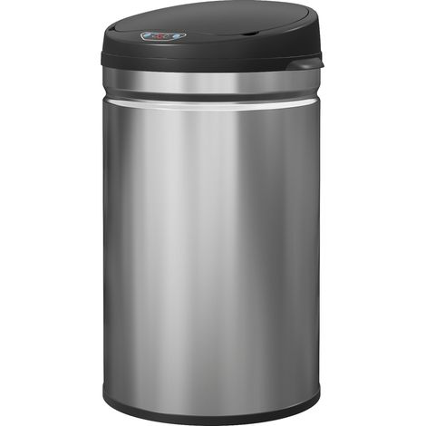 Poubelle cuisine automatique 30L acier inoxydable couvercle fermeture douce 32x30,5x51cm