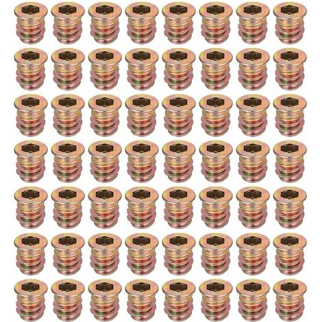 58Pcs Écrous Filetés Inserts M6x12mm Vis En Acier Au Carbone (1/5)