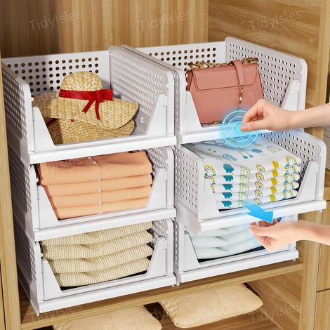 Rangement Vetement, Plastique Organisateur Armoire Vetement, Lot de 4 (1/5)