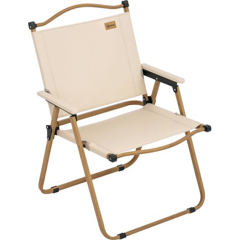 Chaise de camping chaise de pêche pliante avec accoudoirs tissu Oxford et structure acier 54 x 59 x 78 cm Kaki