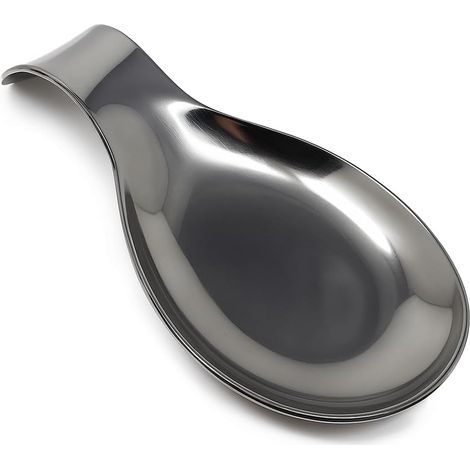 Repose-Cuillère - 1 Pièce - Acier Inoxydable - Support Ustensiles Cuisine - Pour Louche Spatule Pince - 20,5x8 cm Argent (1/5)