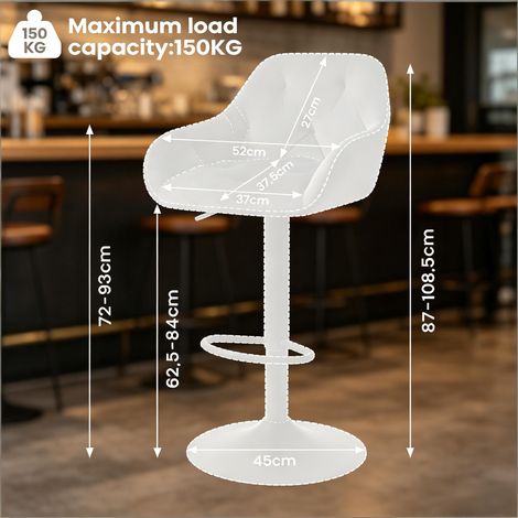 Chaise de salon avec dossier, chaise de salle à manger, chaise de petit-déjeuner (seulement avec un ensemble de 2 tabourets de bar)