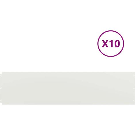 vidaXL Borde de Césped 10 uds. 25 x 103 cm Acero Blanco (1/2)