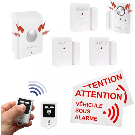 Kit alarme camping-car autonome sans-fil CONFORT 2 - 3 Détecteurs d'ouverture + sirène + 2 télécommandes (gamme BT)