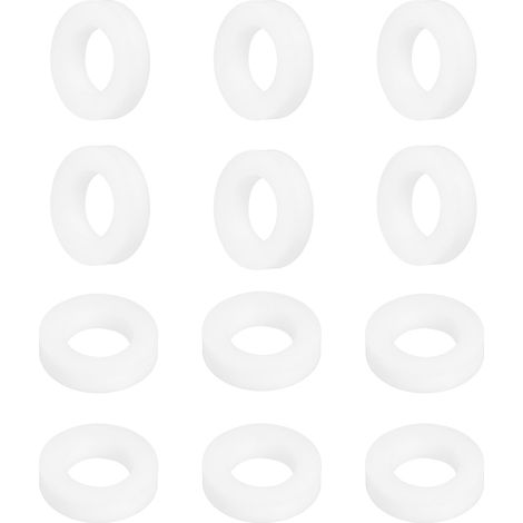 Rondelle PTFE 12Pcs 14mm OD 8mm ID 3mm Épais Rondelles Plates Joint d'Étanchéité Annulaire pour Robinet, Tuyau, Boulon, Machinerie, Blanc (1/5)