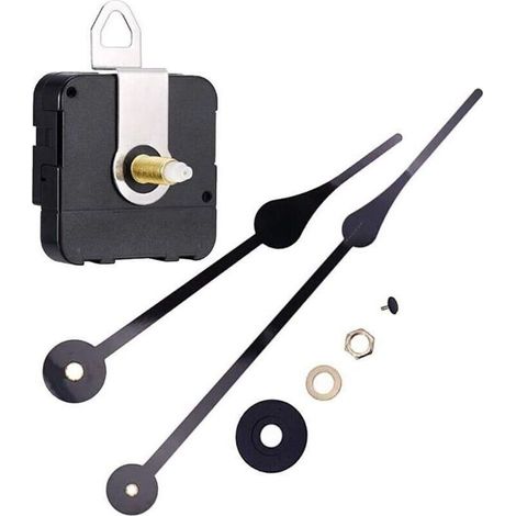 Aiguilles d’horloge 3D pour DIY – Grandes aiguilles murales en métal avec mécanisme quartz silencieux, kit complet (12/6/3h) (1/4)