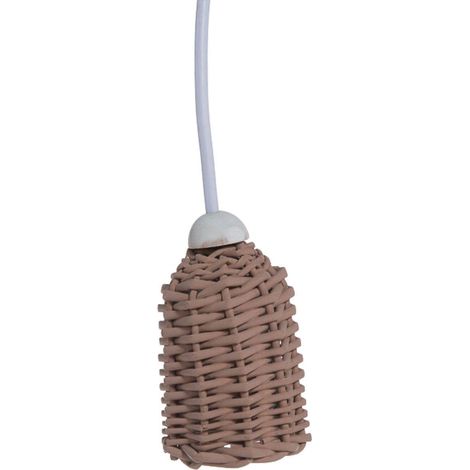Petite suspension en osier marron, diam. 6 x 9 cm (lot de 10)