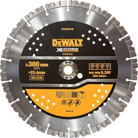 Lame diamantée pour béton 300x25,4mm DeWALT DT20460 (1/4)