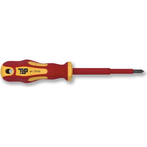 Cacciavite Giravite Professionale Too, Impugnatura Gomma, Acciaio, Isolamento 1 Kv Croce PH 1 x 80 (1/2)