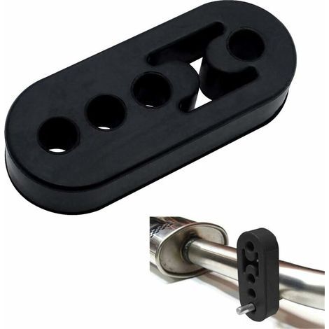 Stück schwarze Gummi-Auspuffhalterungen, universelle Ersatzbuchsen mit 4 x 12 mm Löchern zur Montage an Auspuffrohraufhängung oder anderen Teilen (1/5)