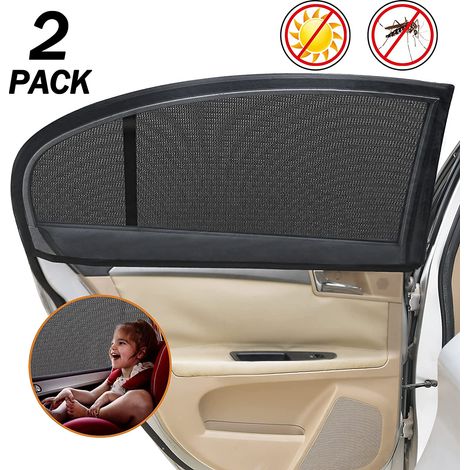 Store Soleil Voiture - Rideau Pare-Soleil Fenêtre Latérale - Double Couche Maille Nylon - Pour SUV Grand Modèle - 2 Pièces