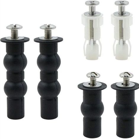 Vis d'expansion pour abattant de WC - 3 paires de vis pour abattant de WC, boulons d'expansion universels, accessoires pour vis d'abattant de WC (1/4)