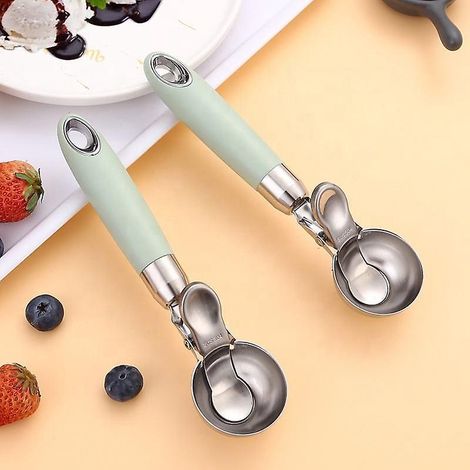 2-teiliges Kekslöffel-Set, Eiskugellöffel-Set, Teller in verschiedenen Größen (groß, mittel, klein), professioneller Cupcake-Portionierer aus 18-Gauge-Edelstahl
